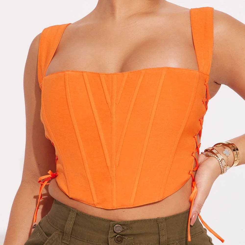 Side Struttin’ Corset Top - Orange